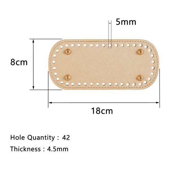 Fondi in PU Leather per Borsa DIY – 5 Taglie, Base Porta Borsa da Cucire per Borse all’Uncinetto, Parti Accessori Fai-da-Te