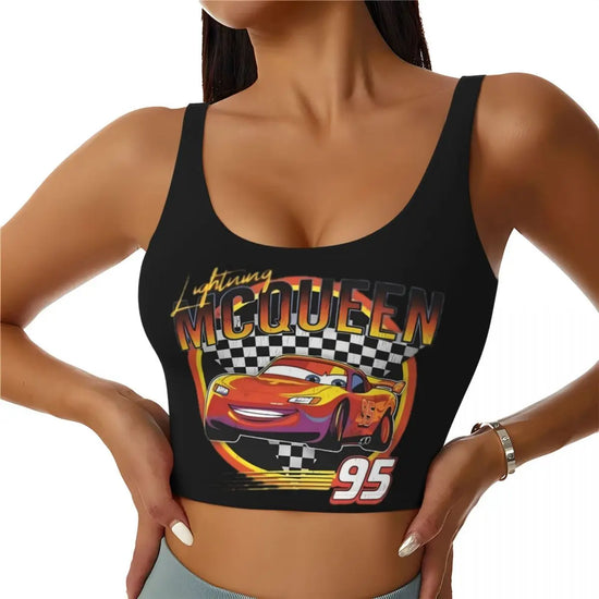 Maglia cars SaettaMcQueen Donna | Cartoon Fitness Crop Top Cars