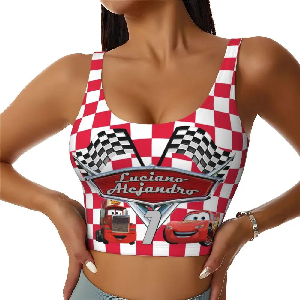 Maglia cars SaettaMcQueen Donna | Cartoon Fitness Crop Top Cars
