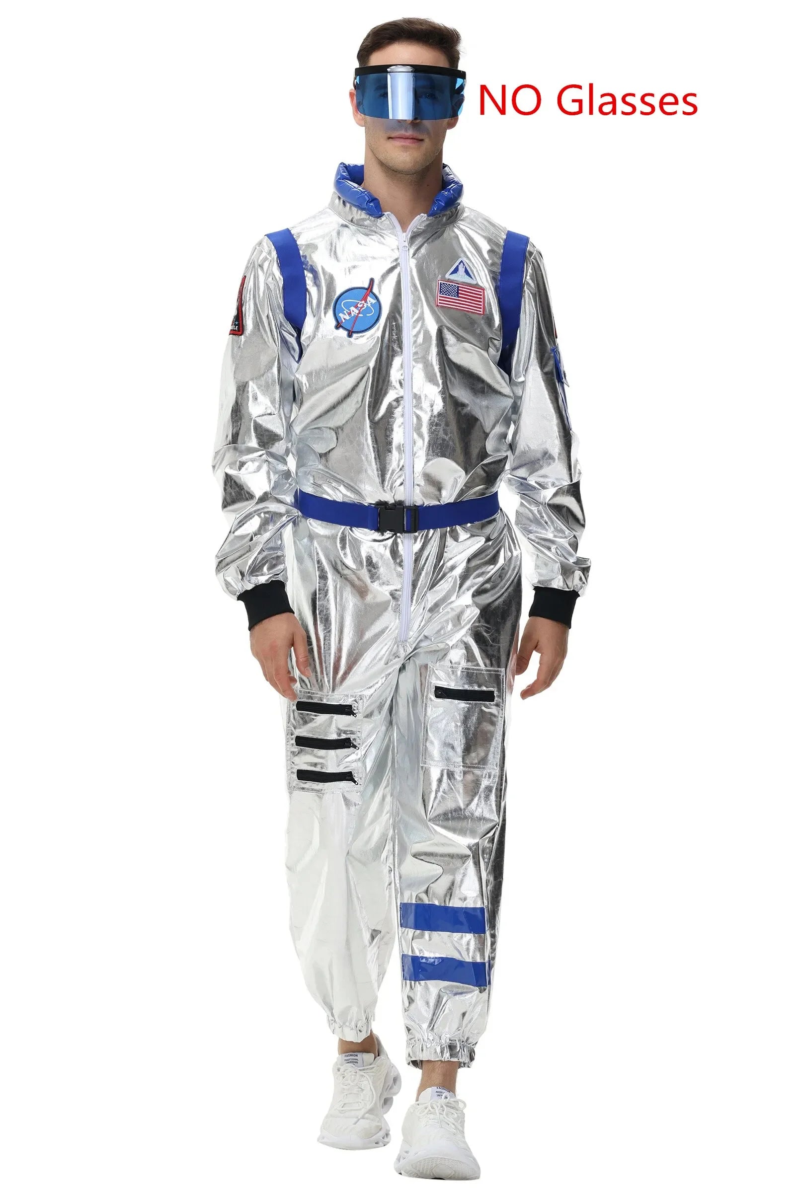 Costume Astronauta Argento per Adulti – Tuta Spaziale Cosplay per Carnevale e Halloween