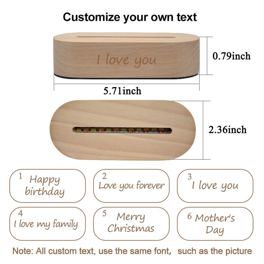 Lampada LED 3D Personalizzata con Foto, Nome e Data – Regalo Romantico per Coppie