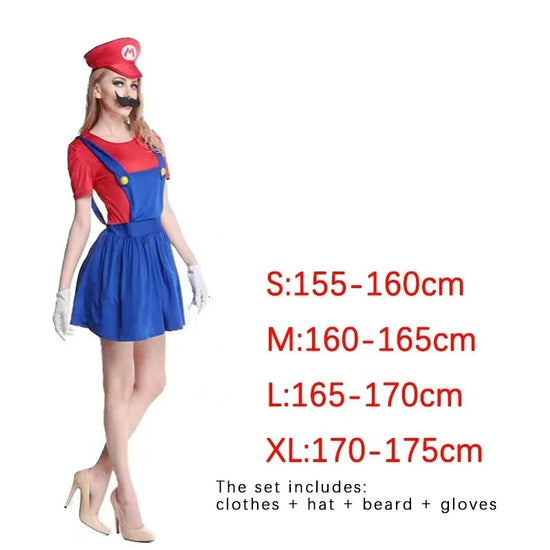 Costumi Cosplay Mario e Luigi – Uniformi Adulto Uomo & Donna per Halloween e Feste