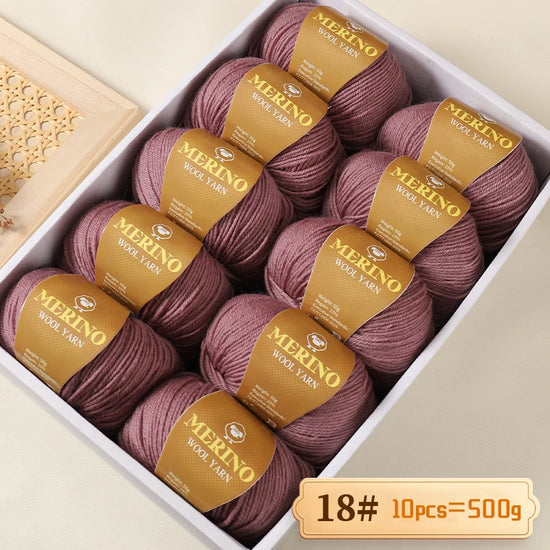 Set 500 g Filato Lana Medio-Spesso – 10 Gomitoli per Maglieria e Uncinetto