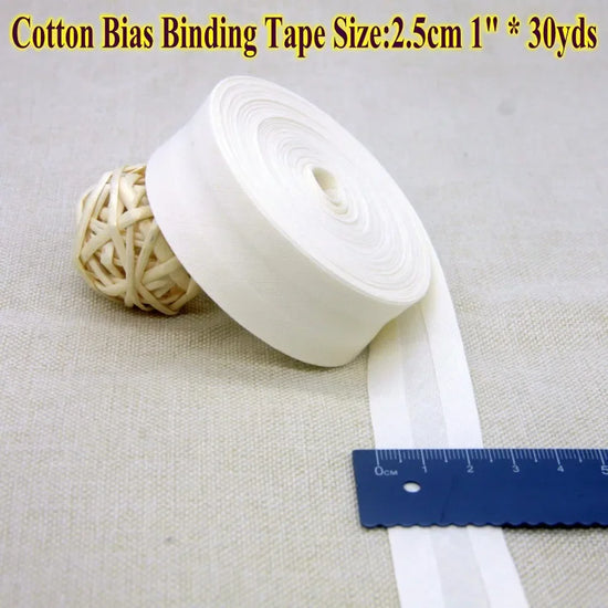 Nastro bias binding cotone 25 mm · rotolo 30 metri – rifiniture, bordi e accessori cucito fai-da-te