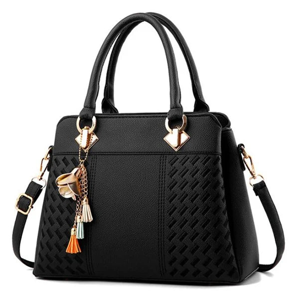 Borsa donna grande capacità ricamata con nappine – crossbody & tote 2025, borsa spalla elegante / uso quotidiano