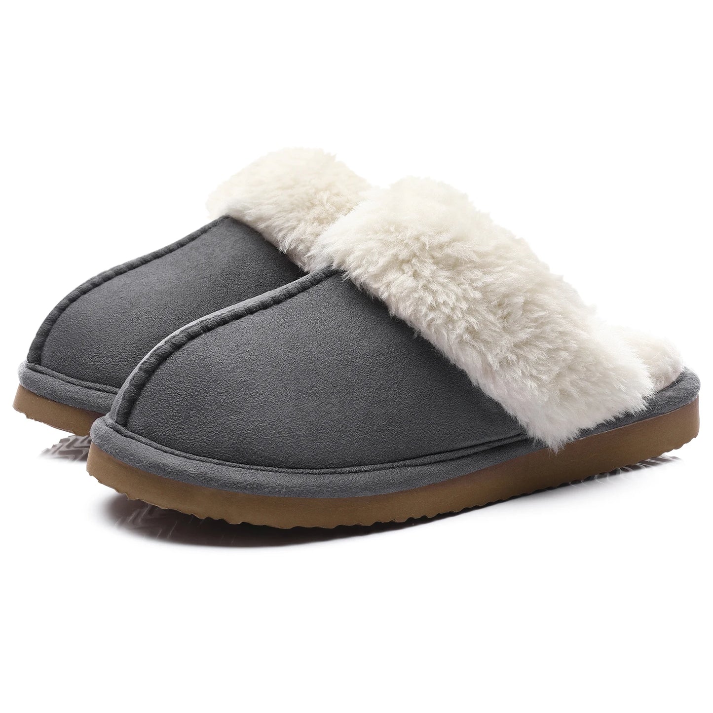 Ciabatte donna in pelliccia eco e suede – antiscivolo, indoor/outdoor, moda casa 2025
