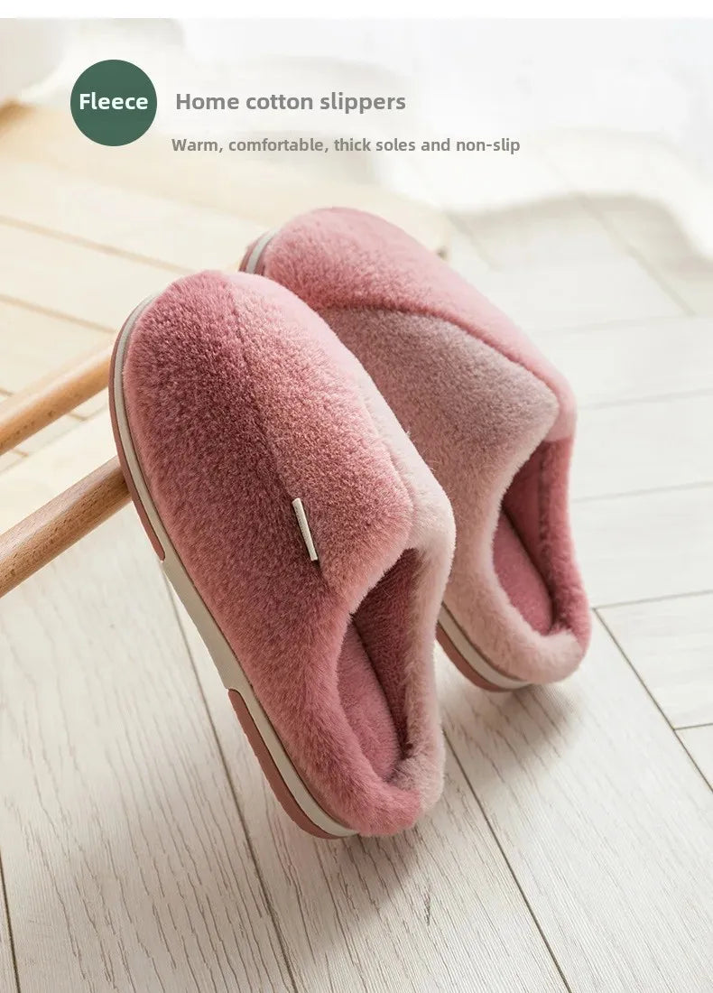 Ciabatte indoor unisex 2025 – suola alta in cotone, antiscivolo, pelose e super calde