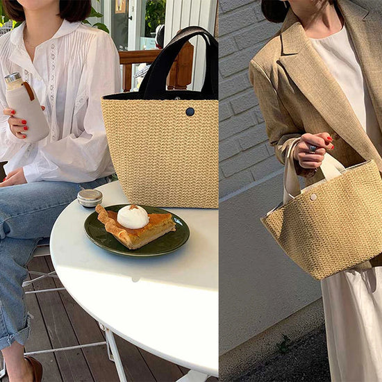 Borsa Mare in Paglia Intrecciata Donna – Grande Capacità Estiva