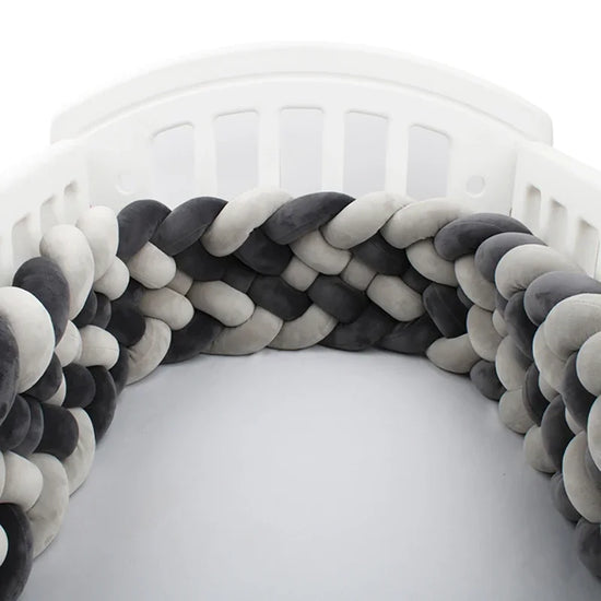 Paracolpi Culla Intrecciato 300-400 cm – Bumper Morbido a Treccia per Lettino Neonato