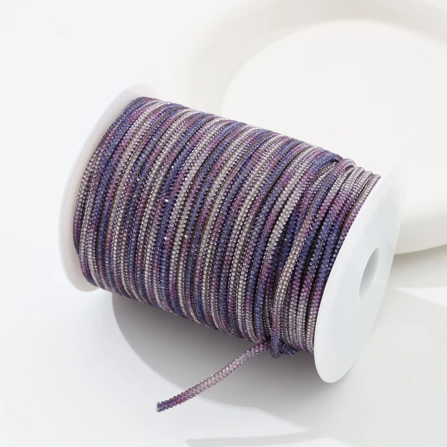 Corda in Cotone con Strass in Vetro 4 mm – 5 Metri Applicabile con Ferro o Cucitura per Abiti, Borse e Scarpe