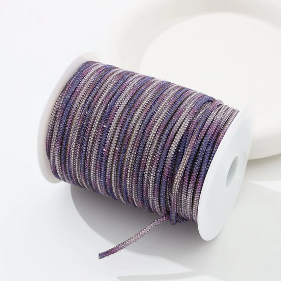 Corda in Cotone con Strass in Vetro 4 mm – 5 Metri Applicabile con Ferro o Cucitura per Abiti, Borse e Scarpe