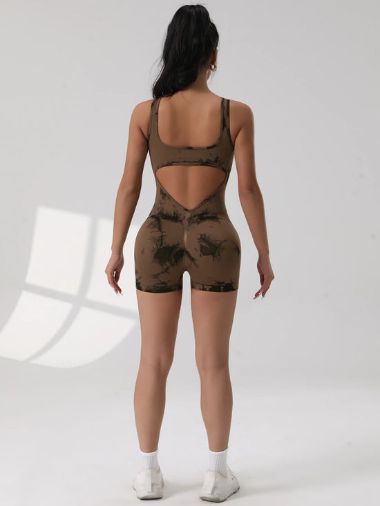 Jumpsuit sportiva donna 2025 – body seamless backless con scollo a U, elegante e funzionale