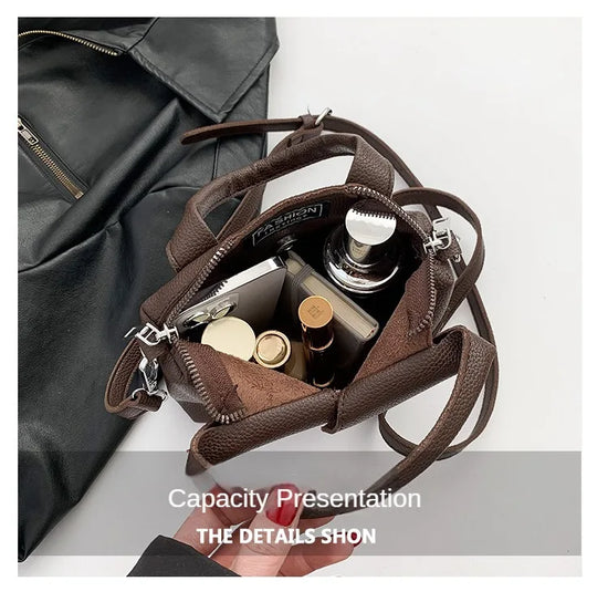 Borsa compatta quadrata in PU – shoulder / crossbody bag con zip, design elegante e di qualità per donna 2025
