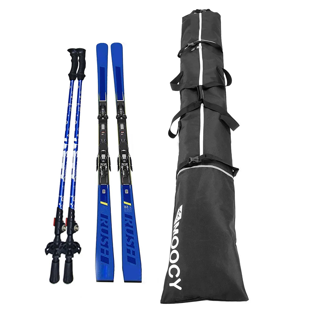 Set borsa da viaggio per sci + sacca scarponi – combo 2 pezzi impermeabile, adattata al volo e trasporto attrezzatura neve
