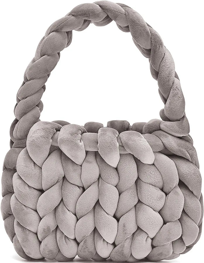 Borsa uncinetto in velluto intrecciato a mano – handbag artigianale unisex disponibile in più colori e dimensioni