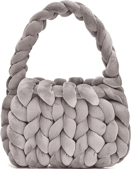 Borsa uncinetto in velluto intrecciato a mano – handbag artigianale unisex disponibile in più colori e dimensioni