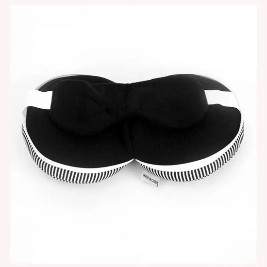 Cuscino da Viaggio 2-in-1 con Mascherina per Occhi – Supporto per Collo e Riposo comodo