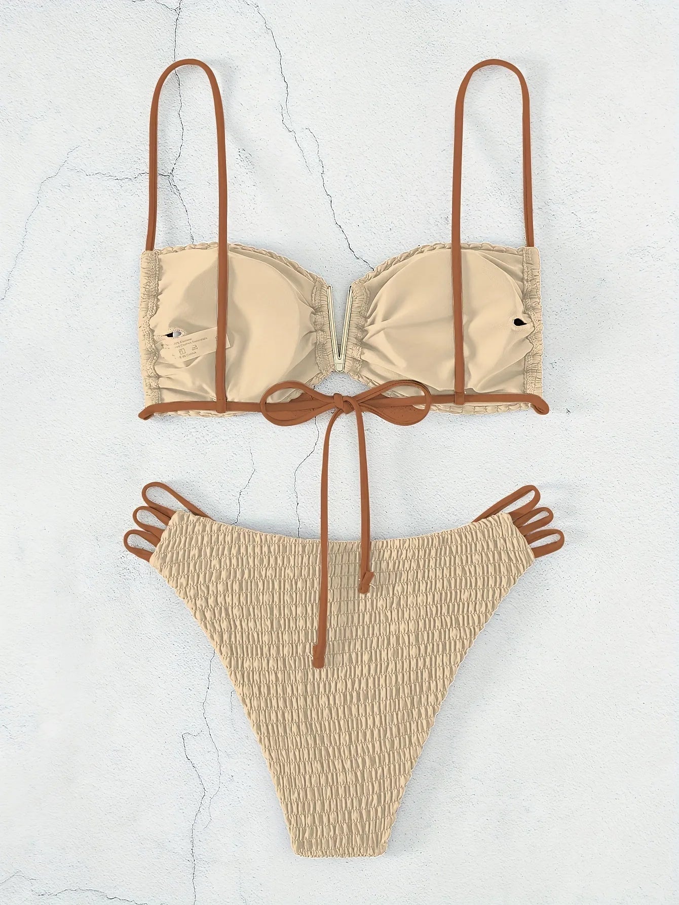 Bikini push-up sexy donna 2025 con laccetti e scollo profondo
