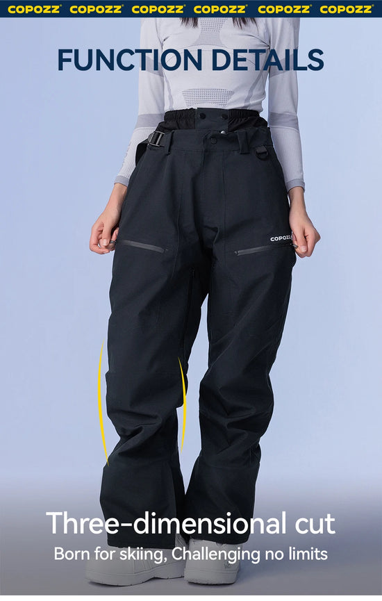 Pantaloni da sci unisex 3L impermeabili e antivento 2025 – snow-pants tecnico da snowboard e montagna