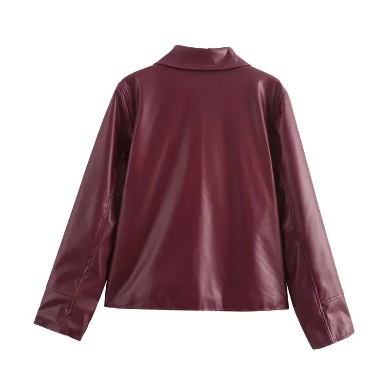Giacca Donna in Similpelle con Zip e Colletto - immagine 27