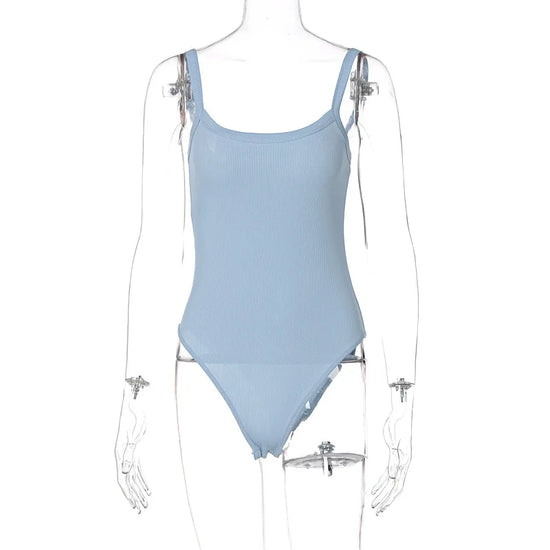 Bodysuit bianco body con senza spalline – aderente sexy da donna