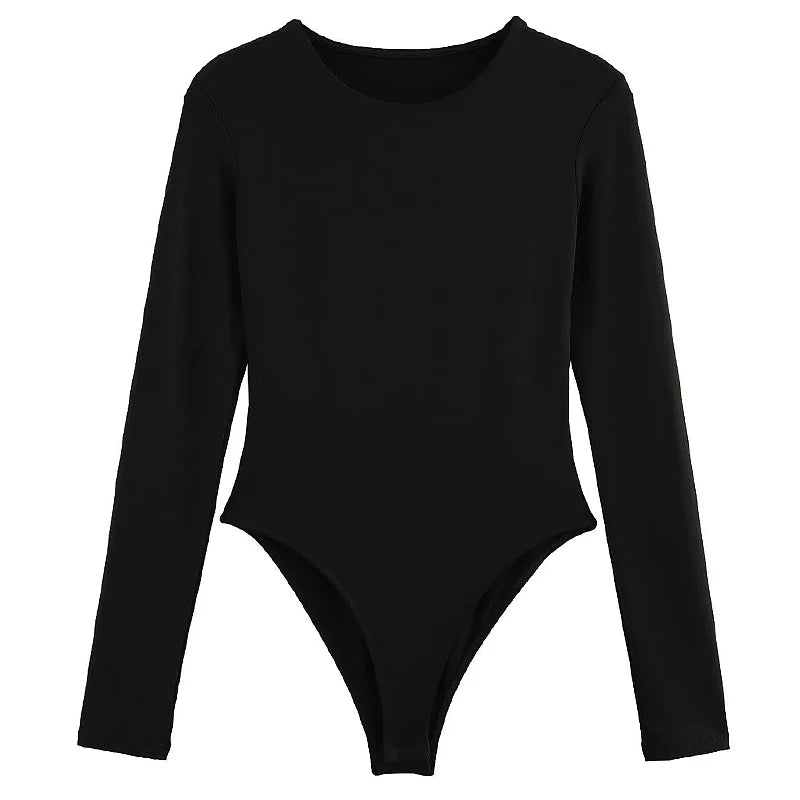 Bodysuit nero a manica lunga – body aderente sexy 2025 per donne, multiuso e lingerie