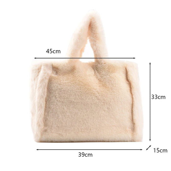 Shopper Tote Donna in Ecopelliccia Invernale – Borsa Furry Fluffy a Tracolla o Spalla