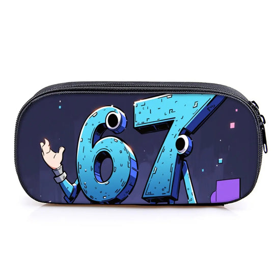 Hot Sales Colorful Number 67 Print Layered Pencil Case Quality 2D Flat Cartoon Pen Bag Best Gift for Boys/Girls School Supplies