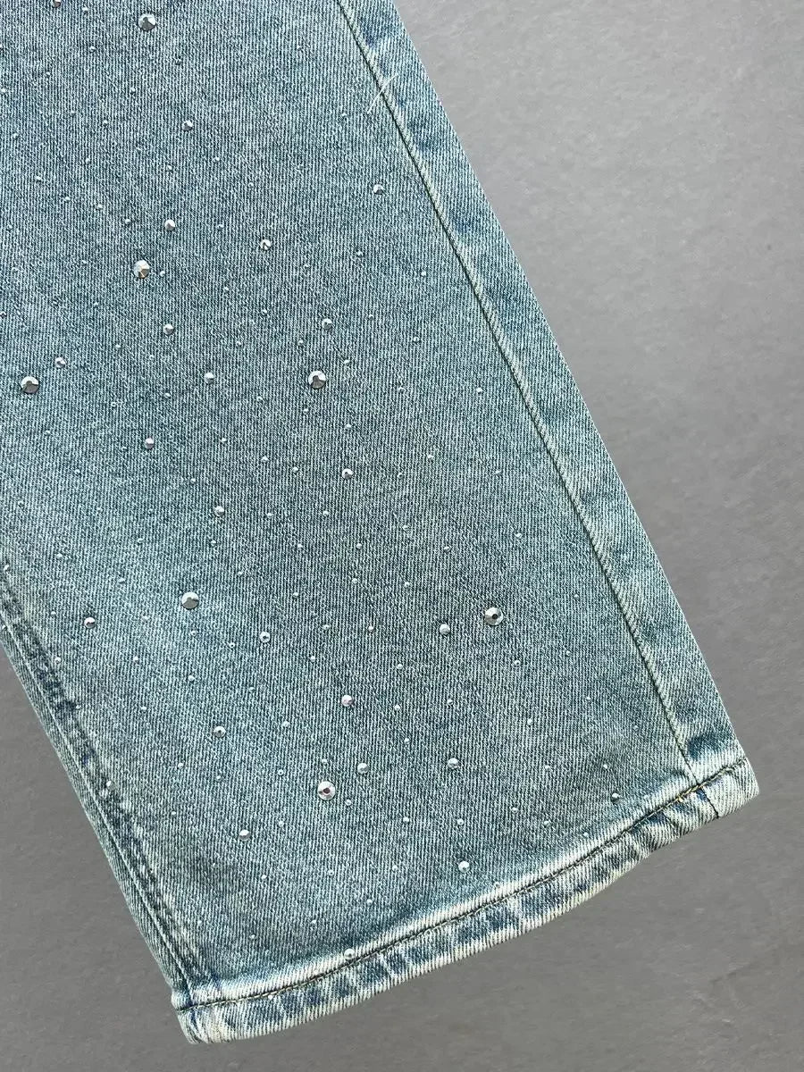 Jeans Donna Vita Alta con Ciondolo Brillante – Modello Gamba Dritta