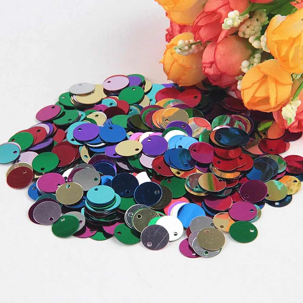 Paillettes Flat Rotonde 10–25 mm con Foro – 10 g , Costumi, Scialli, Danza, Scrapbooking e Decorazioni