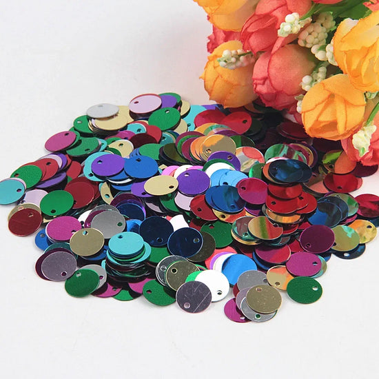 Paillettes Flat Rotonde 10–25 mm con Foro – 10 g , Costumi, Scialli, Danza, Scrapbooking e Decorazioni