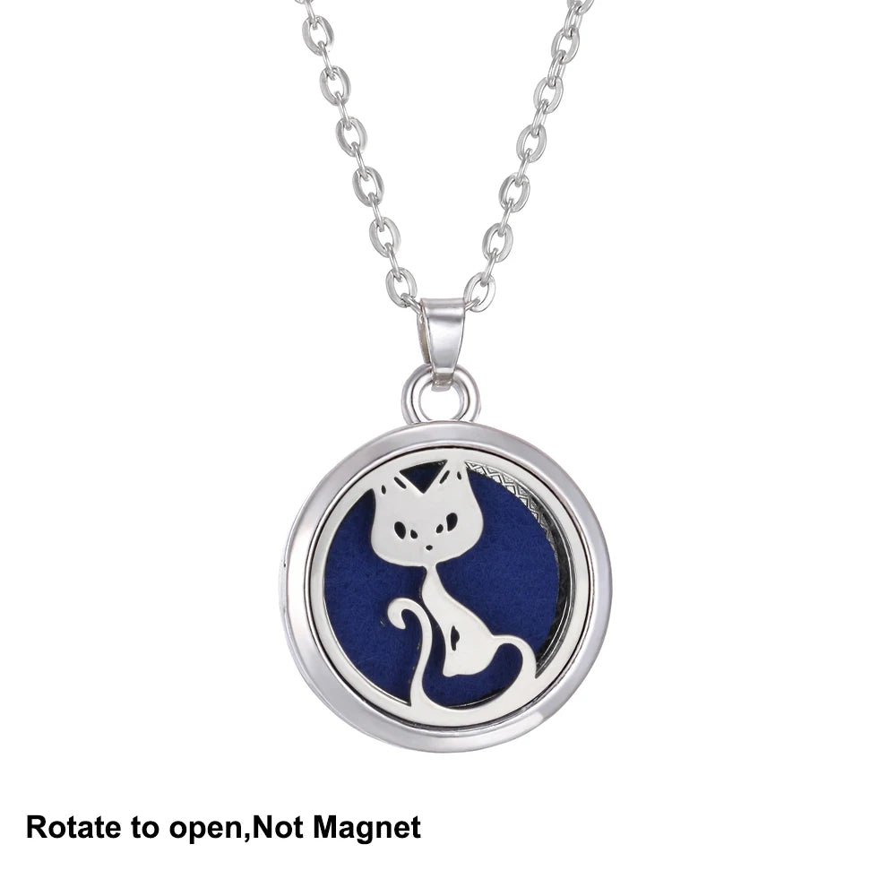 Collana Aromaterapia Albero della Vita – Ciondolo Rotondo Diffusore Oli Essenziali in Acciaio Inox | Idea Regalo Donna