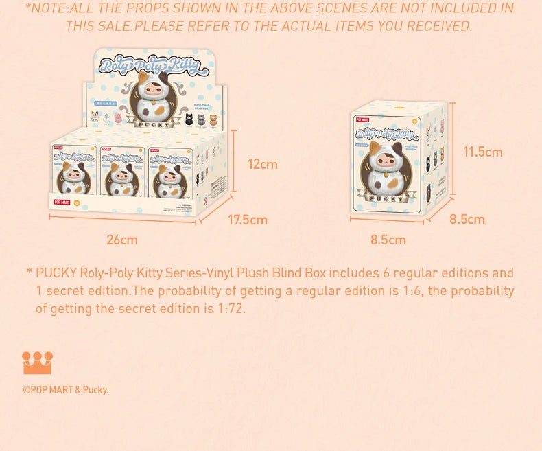Pop Mart Pucky Kitty Blind Box – Gatto Peluche Misterioso da Collezione