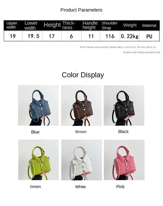 Borsa compatta quadrata in PU – shoulder / crossbody bag con zip, design elegante e di qualità per donna 2025