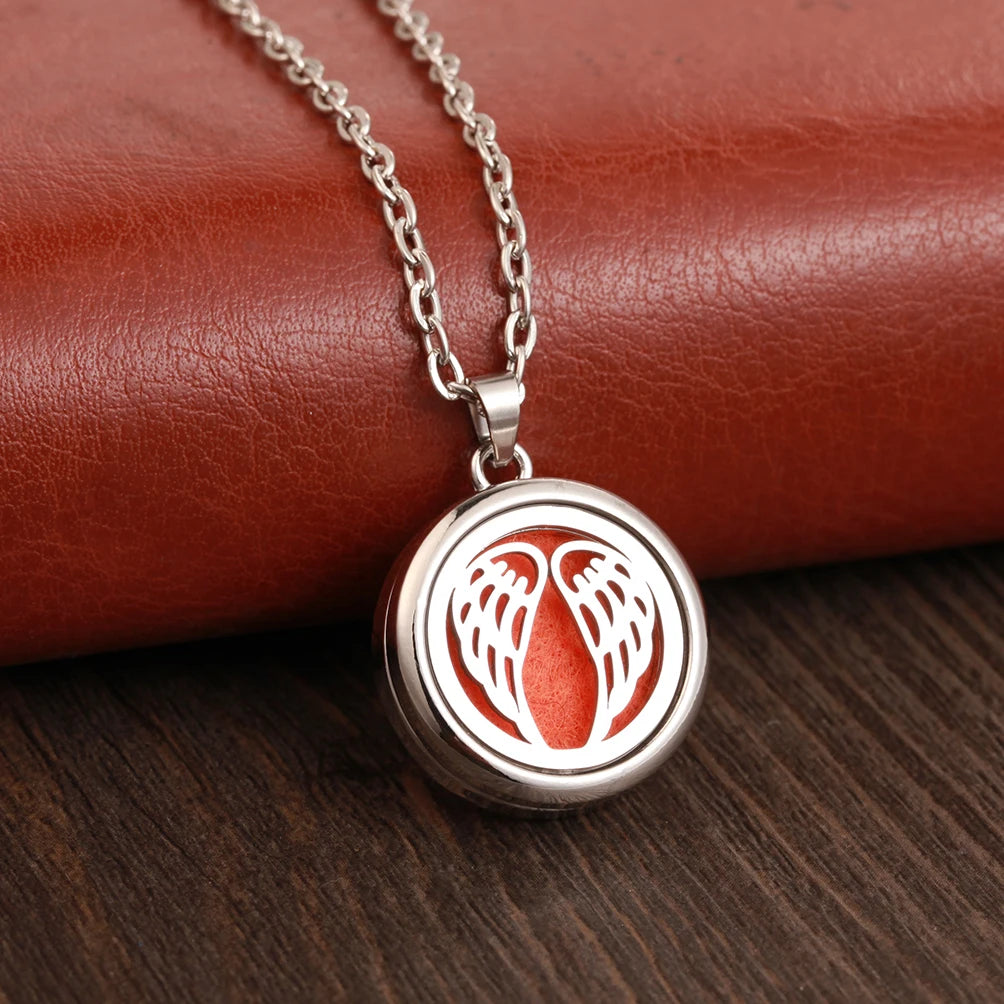 Collana Aromaterapia Albero della Vita – Ciondolo Rotondo Diffusore Oli Essenziali in Acciaio Inox | Idea Regalo Donna