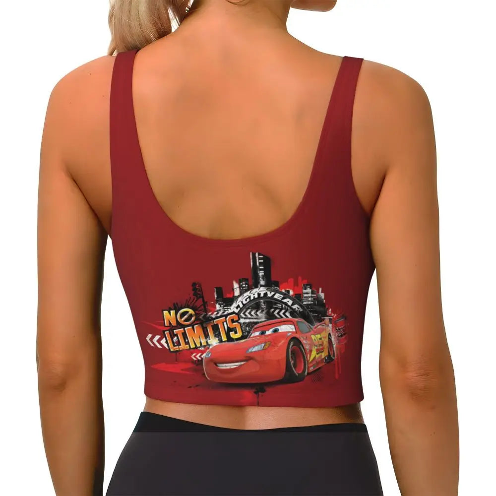 Maglia cars SaettaMcQueen Donna | Cartoon Fitness Crop Top Cars