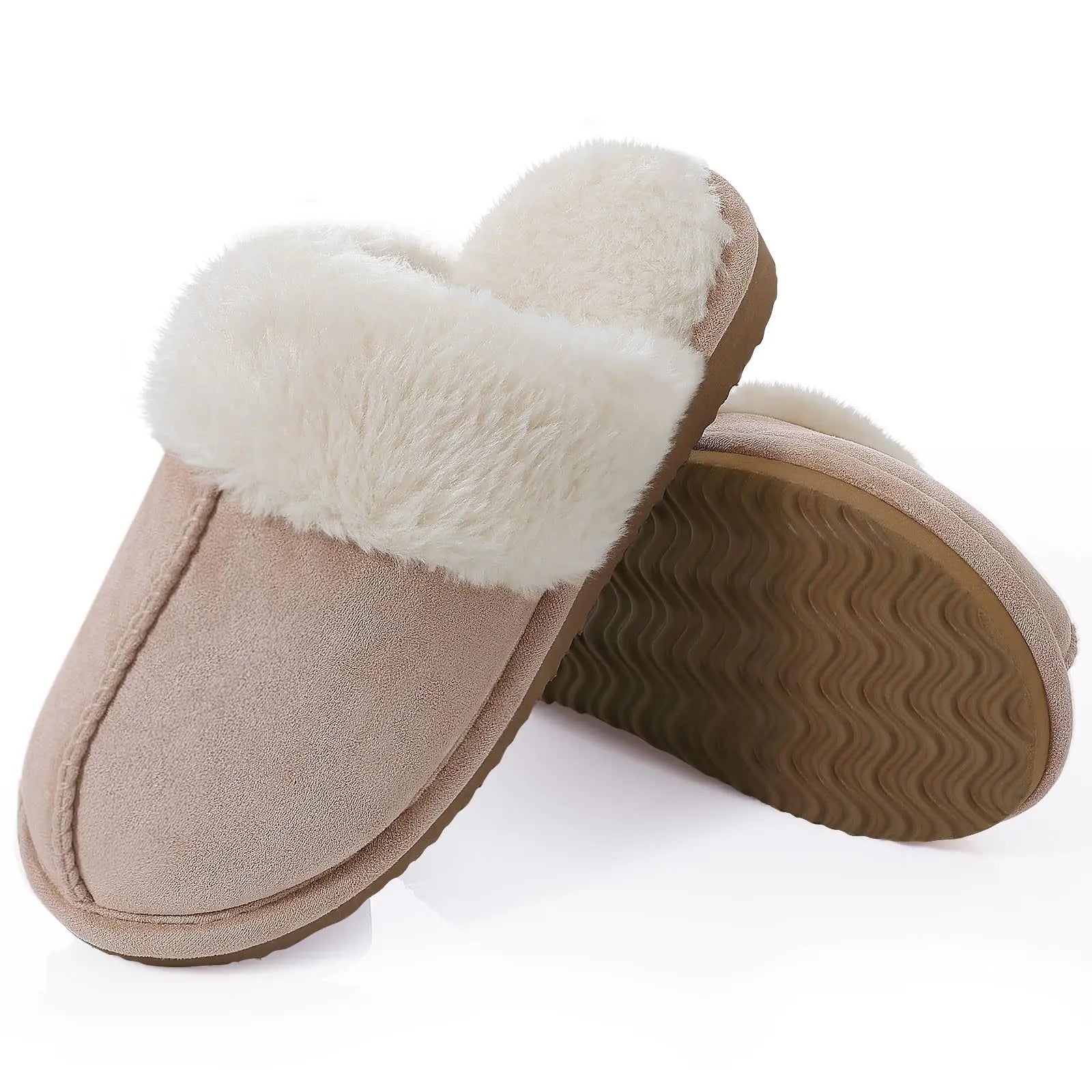 Ciabatte donna in pelliccia eco e suede – antiscivolo, indoor/outdoor, moda casa 2025