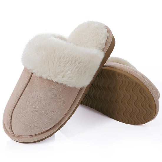 Ciabatte donna in pelliccia eco e suede – antiscivolo, indoor/outdoor, moda casa 2025