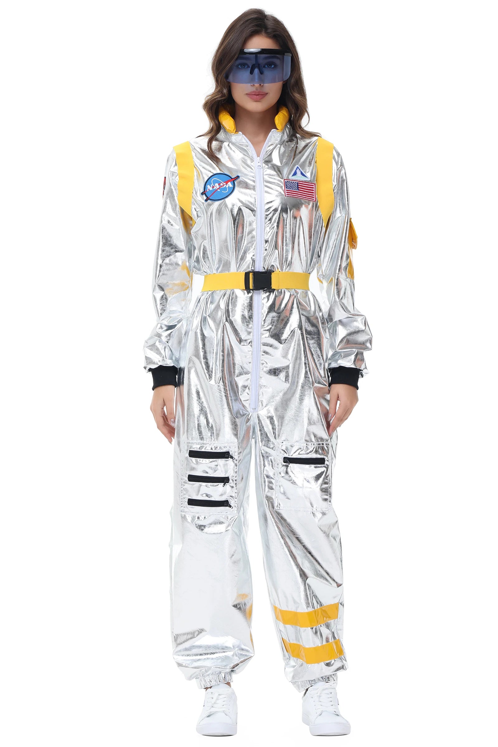 Costume Astronauta Argento per Adulti – Tuta Spaziale Cosplay per Carnevale e Halloween