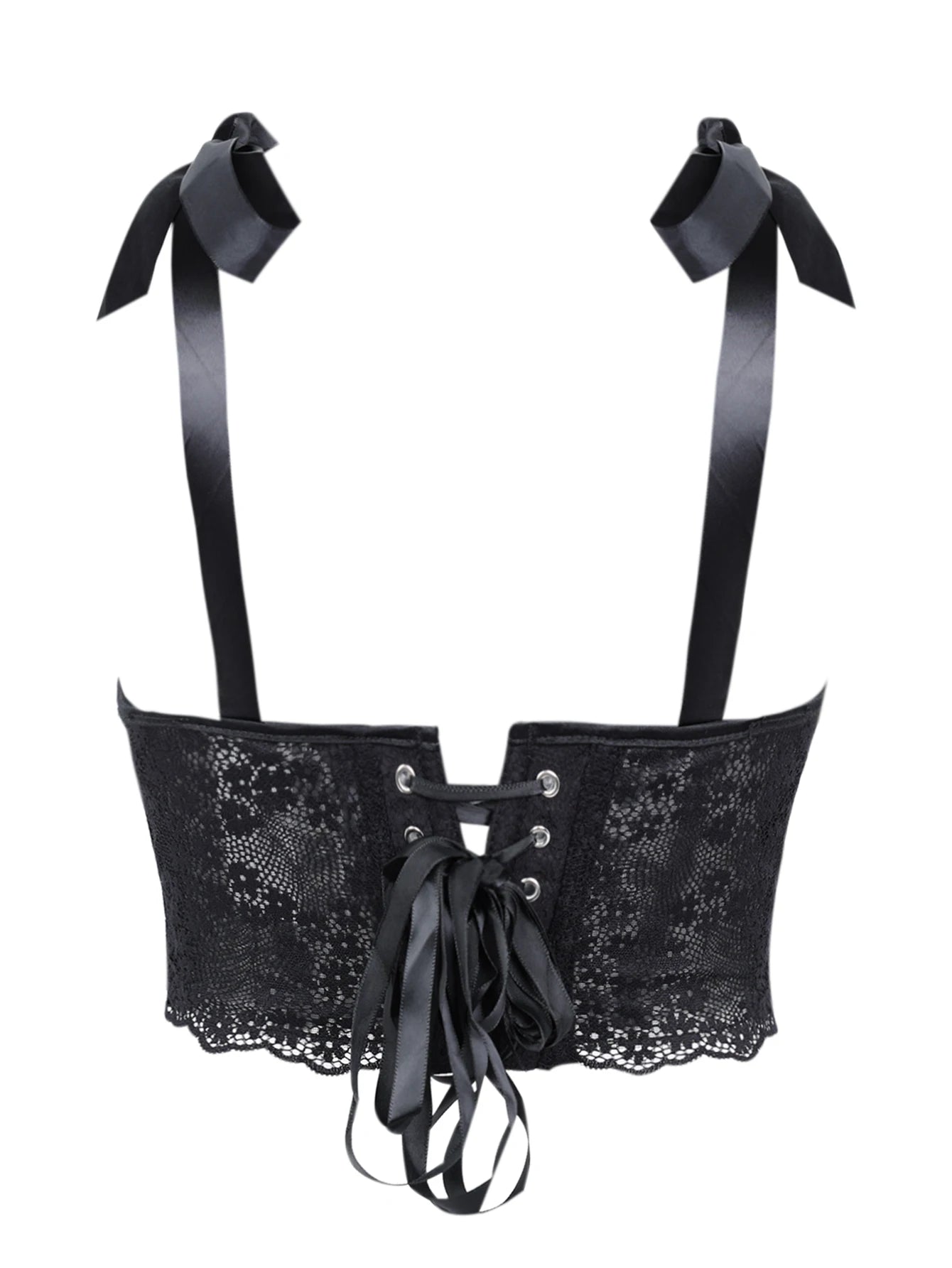 Corsetto Sexy in Pizzo Trasparente – Bustier Push Up Donna