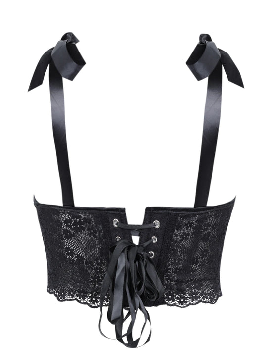 Corsetto Sexy in Pizzo Trasparente – Bustier Push Up Donna