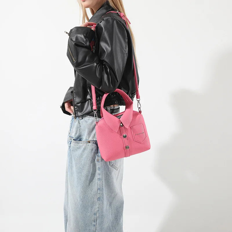 Borsa compatta quadrata in PU – shoulder / crossbody bag con zip, design elegante e di qualità per donna 2025