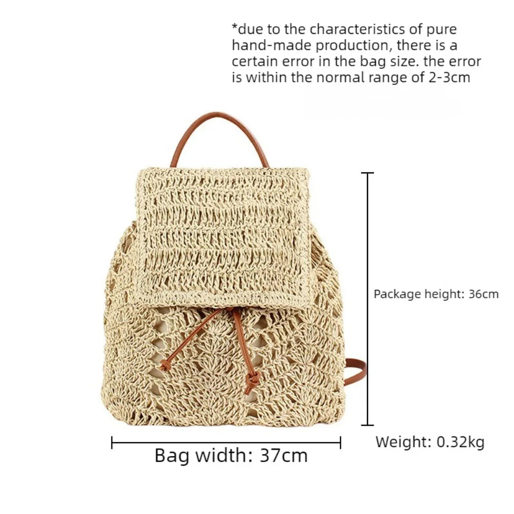 Zaino Donna in Paglia Intrecciata – Borsa Estiva Beige o Khaki