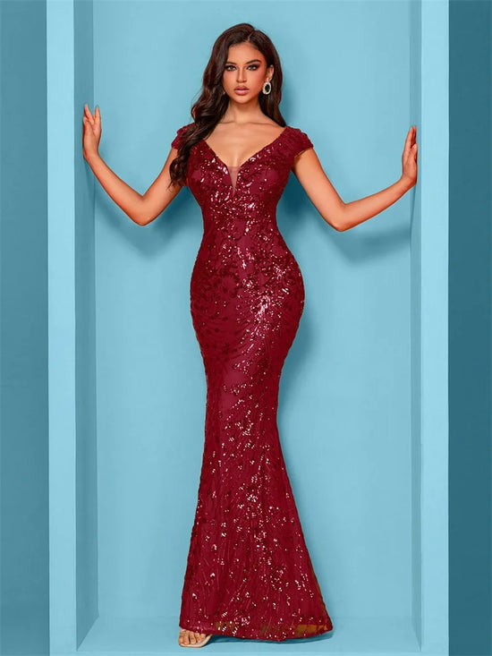 Abito Mylly Lungo Elegante – Dress Cerimonia con Paillettes per Damigelle e 18°