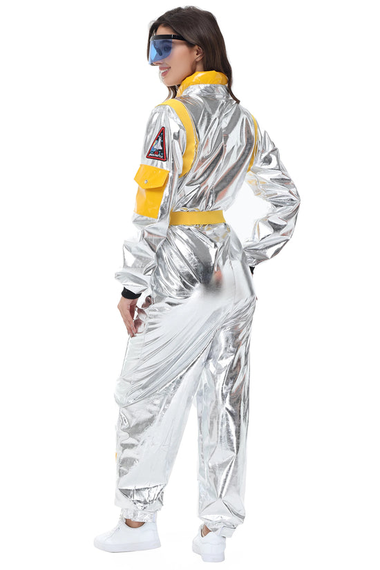 Costume Astronauta Argento per Adulti – Tuta Spaziale Cosplay per Carnevale e Halloween
