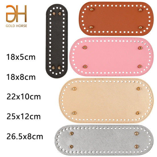 Fondi in PU Leather per Borsa DIY – 5 Taglie, Base Porta Borsa da Cucire per Borse all’Uncinetto, Parti Accessori Fai-da-Te