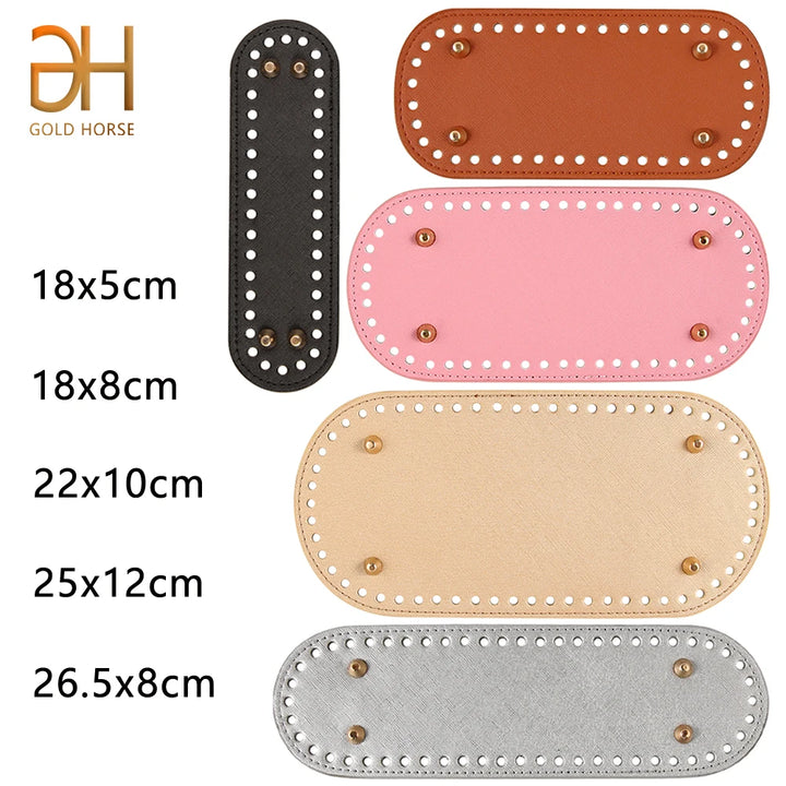 Fondi in PU Leather per Borsa DIY – 5 Taglie, Base Porta Borsa da Cucire per Borse all’Uncinetto, Parti Accessori Fai-da-Te