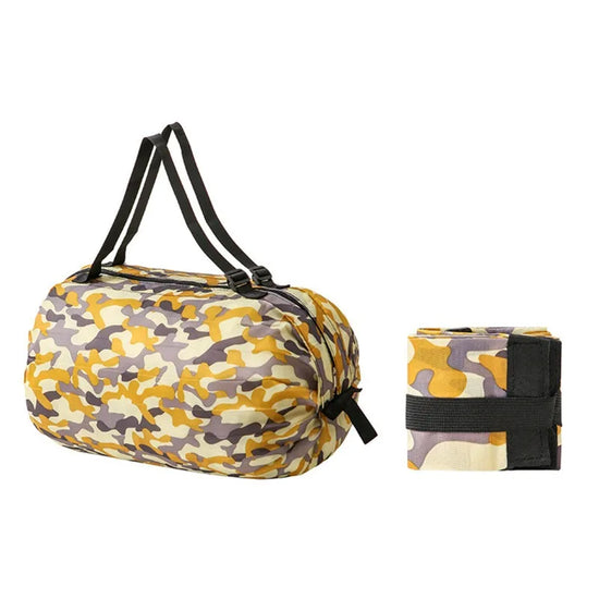Shopper pieghevole grande capacità in nylon camouflage – Borsa da viaggio riutilizzabile leggera