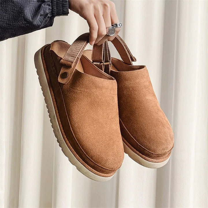Clogs donna suola spessa inverno 2025 ‒ slippers suede con fondo rialzato, calde antiscivolo