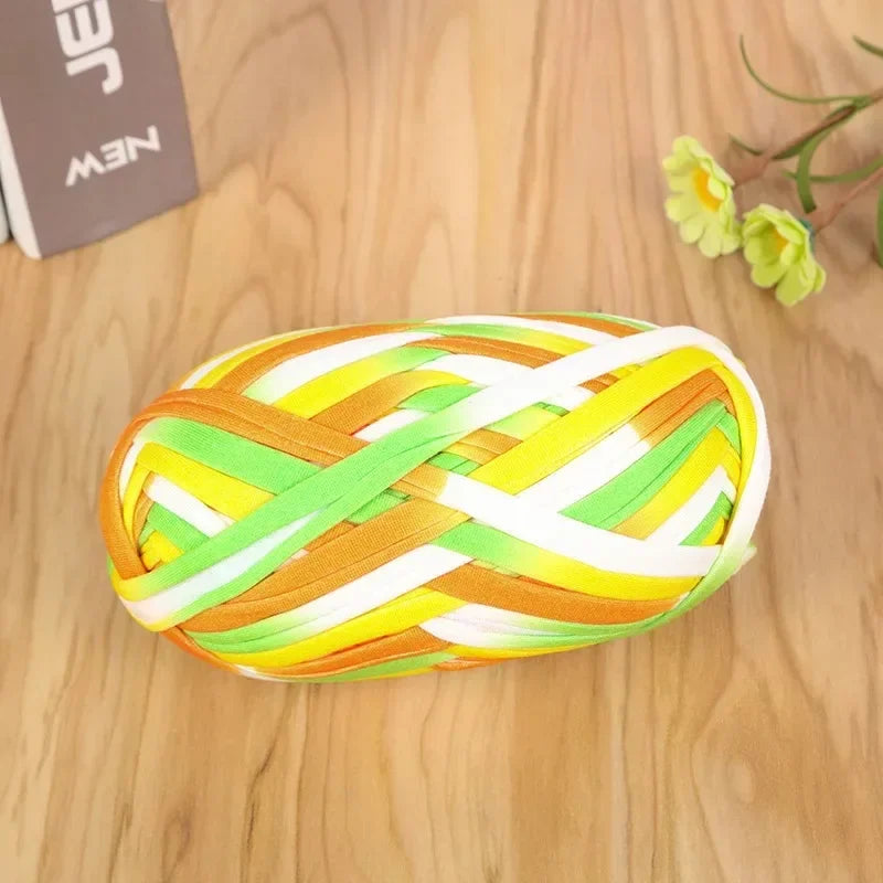 Fettuccia di Cotone Multicolor 100 g – Filo T-Shirt per Crochet, Maglia e Borse Handmade